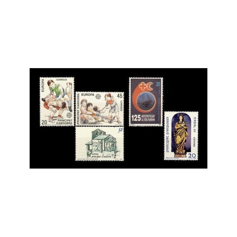 1989 Sellos de Andorra (Correo Español). Año Completo **
