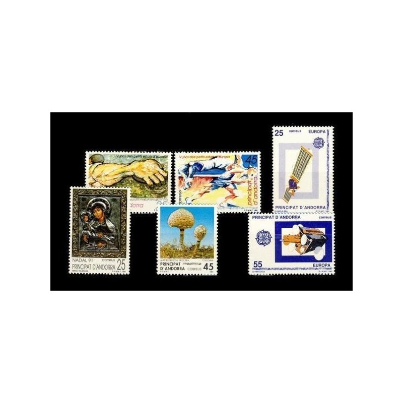 1991 Sellos de Andorra (Correo Español). Año Completo **
