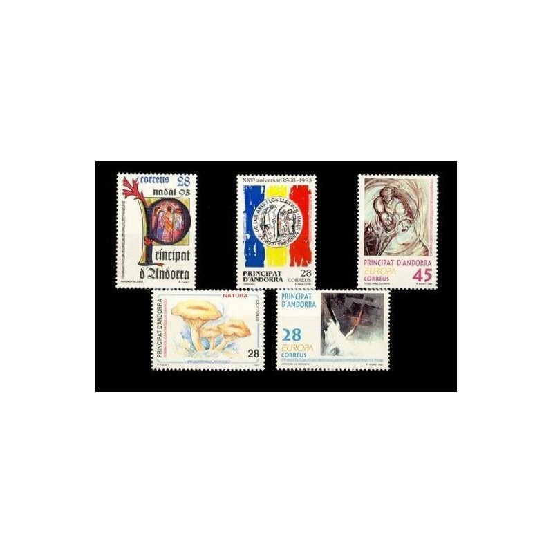 1993 Sellos de Andorra (Correo Español). Año Completo **