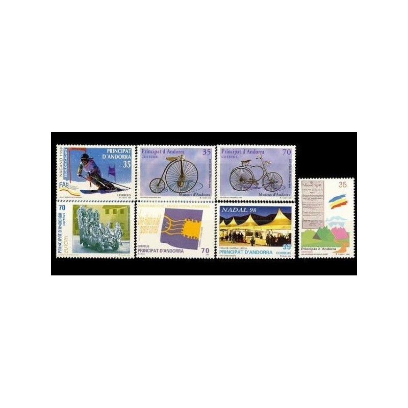 1998 Sellos de Andorra (Correo Español). Año Completo **