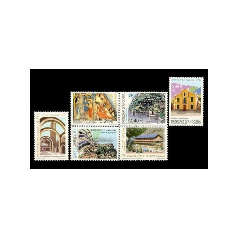 2001 Sellos de Andorra (Correo Español). Año Completo **
