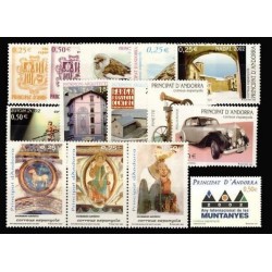 2002 Sellos de Andorra (Correo Español). Año Completo **
