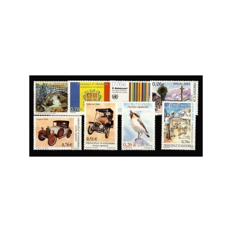 2003 Sellos de Andorra (Correo Español). Año Completo **