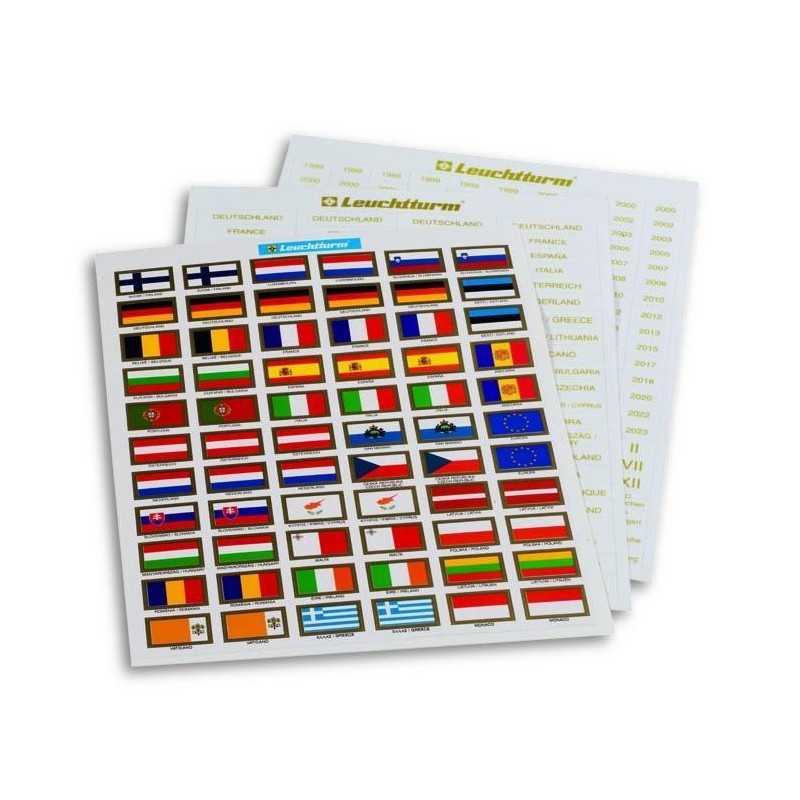 Etiquetas Set para monedas de euro