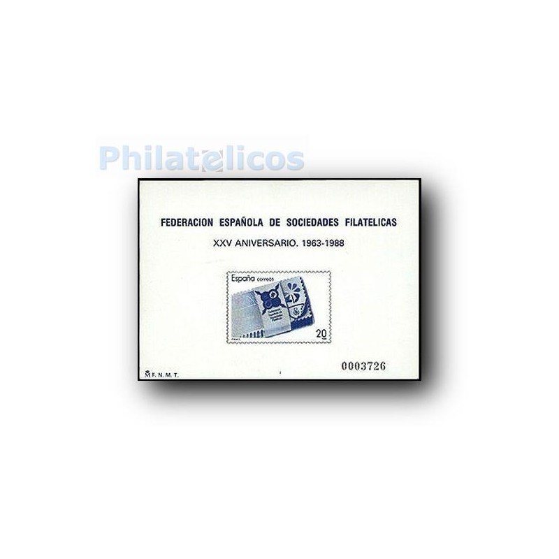 1988 Prueba Oficial 15A. EXFILNA '88. (Edifil 15A)