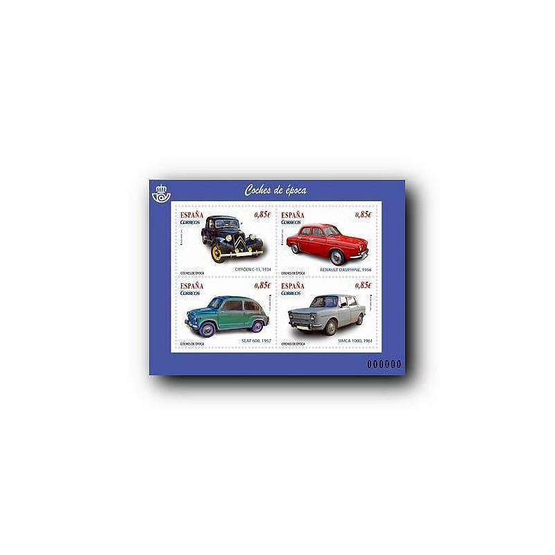 2012 Sellos de España (4725). Coches de Época.