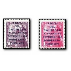 1951 España. Visita del Caudillo a Canarias. (Edif. 1088/89) **