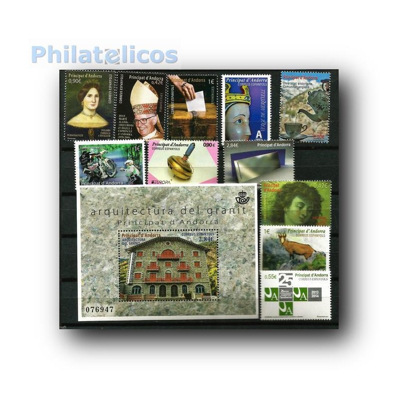 2014 Sellos de Andorra (Correo Español). Año Completo **
