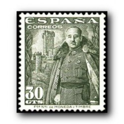 1948 Sellos de España (1024General Franco y Castillo de la Mota
