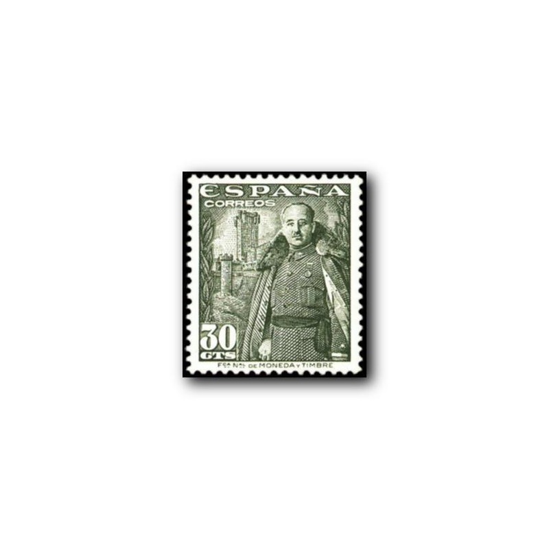 1948 Sellos de España (1024General Franco y Castillo de la Mota