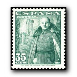 1948 Sellos de España (1025). General Franco y Castillo de la Mota